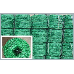 PVC涂塑刺绳又名包塑刺网、涂塑刺丝网、涂塑钢丝绳网。
